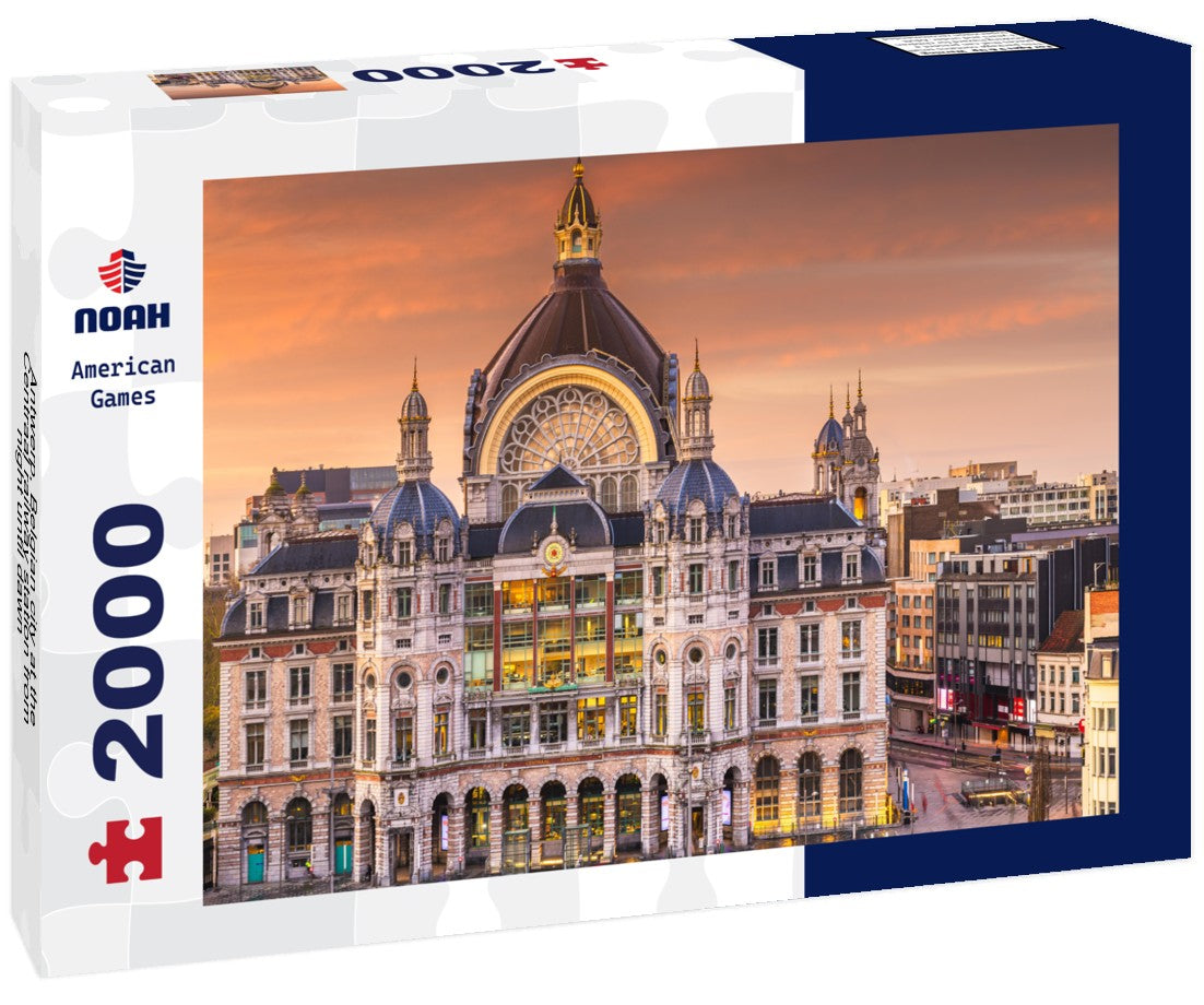 Antwerp, Belgian city at the Centraal railway station from night until dawn 2000pc Puzzle