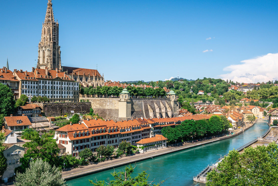 Scenic Bernese old town cityscape with old buildings Bernese cathedral tower and Aare river view in Bern Switzerland 2000pc Puzzle