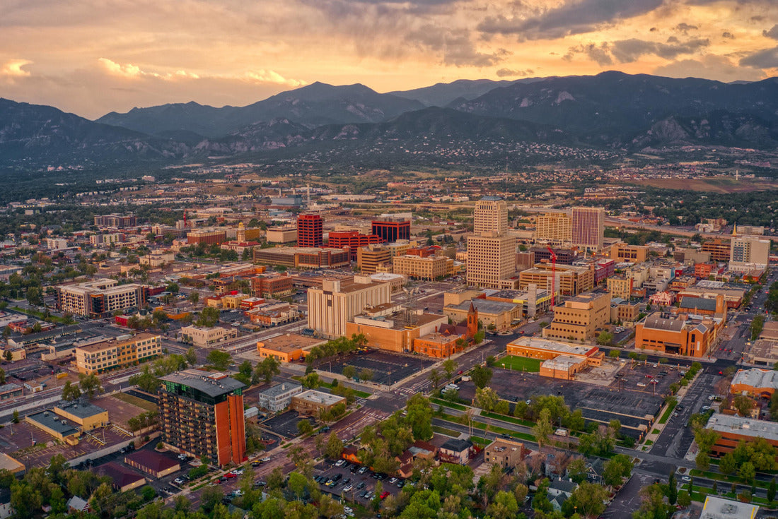 Aerial view of Colorado Springs at dusk 2000pc Puzzle