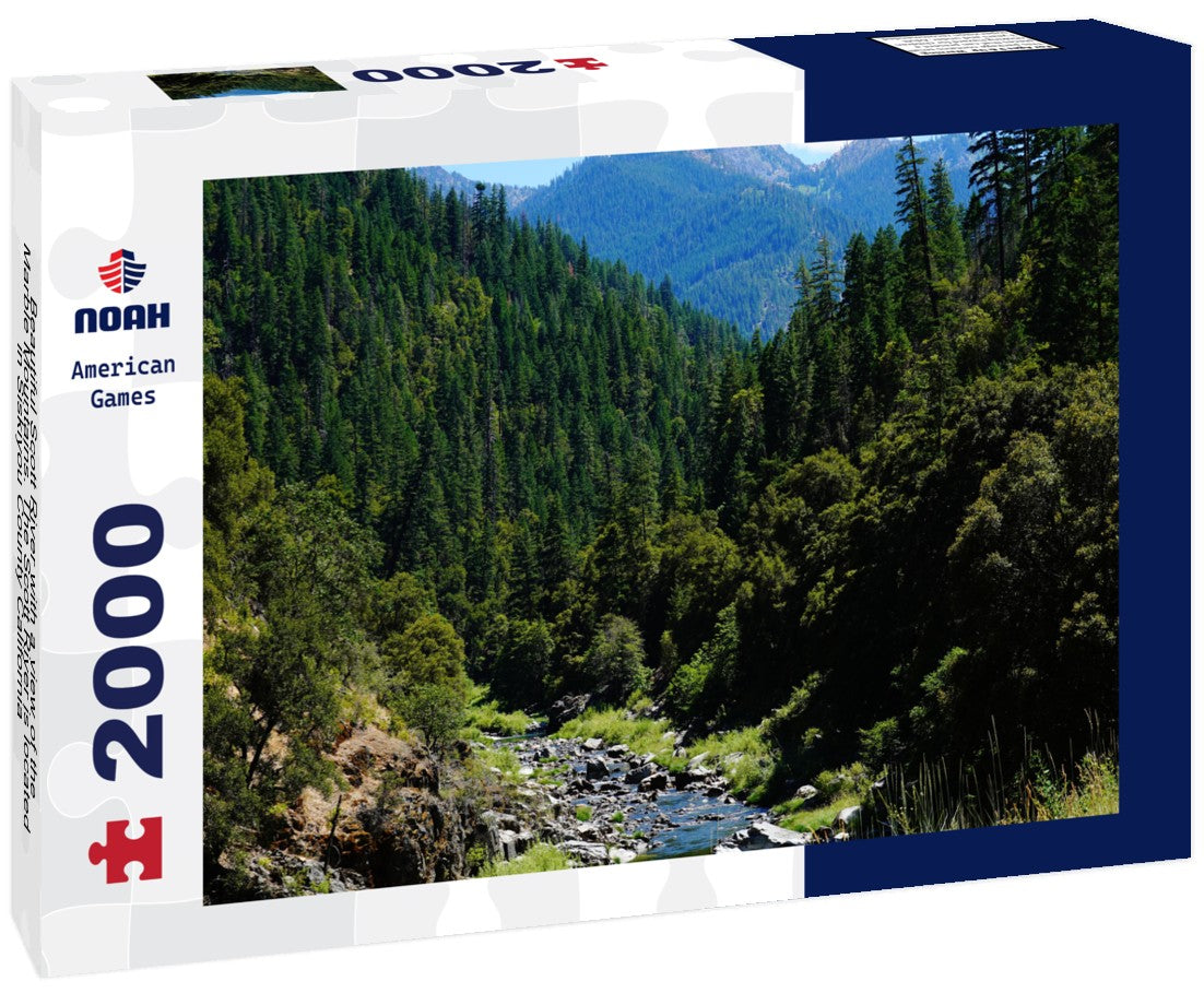 Beautiful Scott River with a view of the Marble Mountains. The Scott River is located in Siskiyou County California 2000pc Puzzle