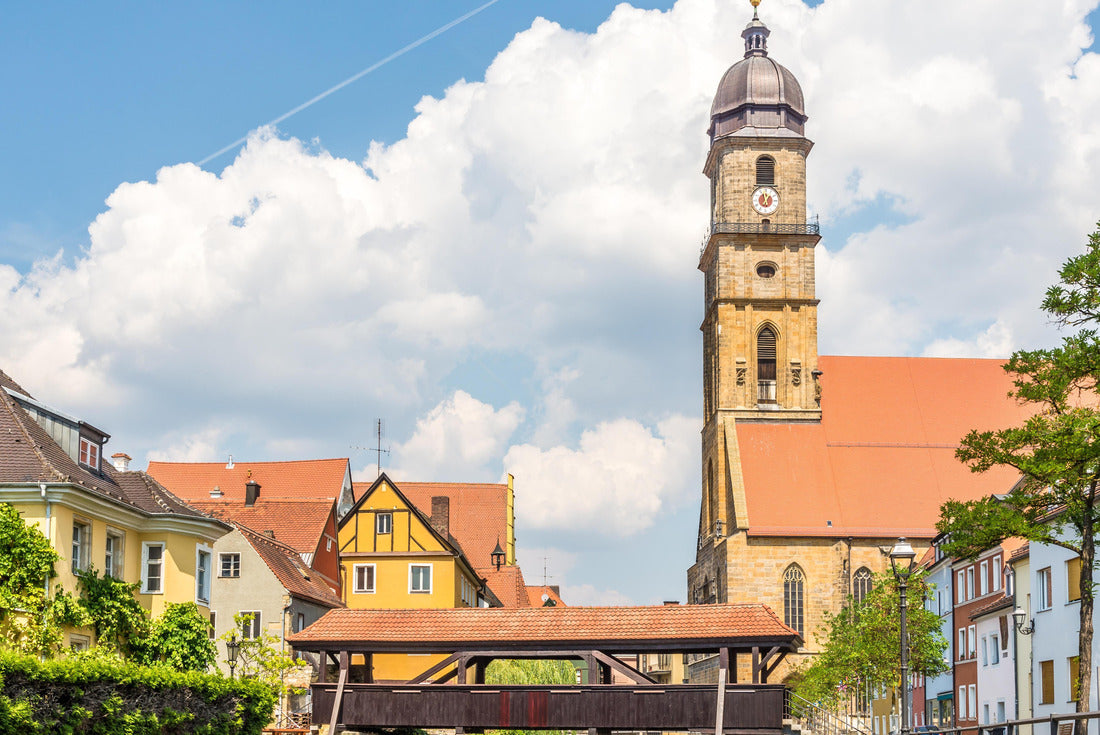 the Basilica of St. Martin with wooden bridge over the river Vils in Amberg, Germany 2000pc Puzzle