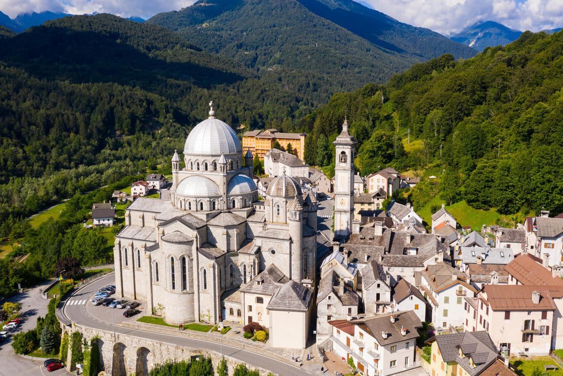 Aerial view of the Cristo Re church in Messina on a sunny day, Italy 2000pc Puzzle