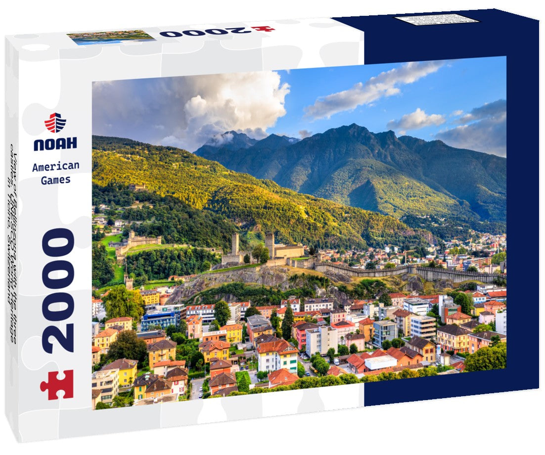 Bellinzona with the three castles. UNESCO World Heritage in Ticino, Switzerland 2000pc Puzzle