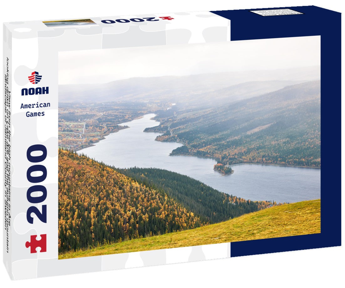 high mountains in Åre, looking down on Lake Åre and the autumn mountain landscape of Jämtland County in Sweden 2000pc Puzzle