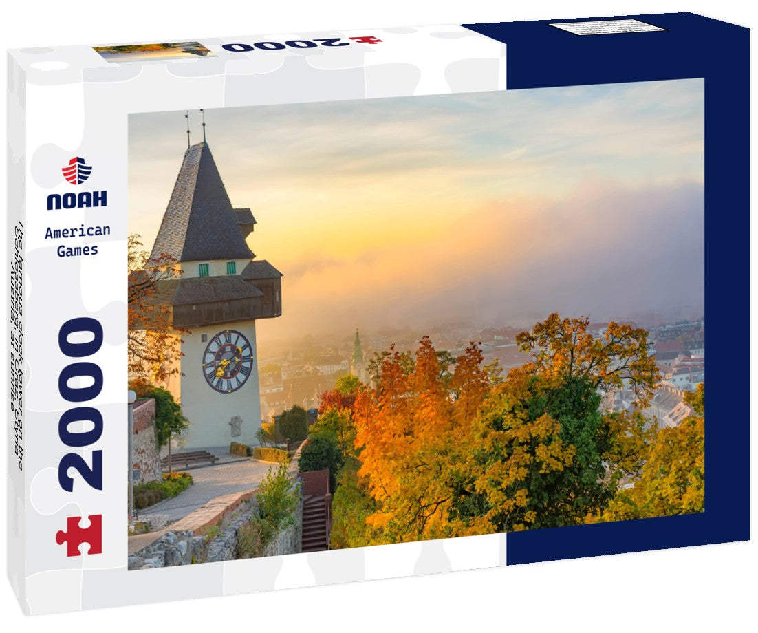 Noah Jigsaw Puzzle The famous clock tower on the Schlossberg, in Graz, Styria, Austria, at sunrise 2000 pieces