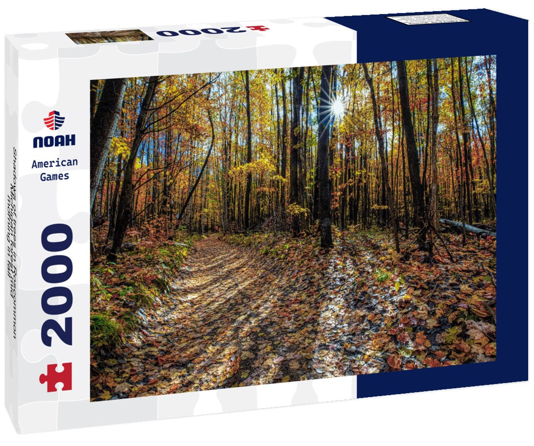 Shadows of trees in Roscommon Michigan forest mid-morning in fall 2000pc Puzzle