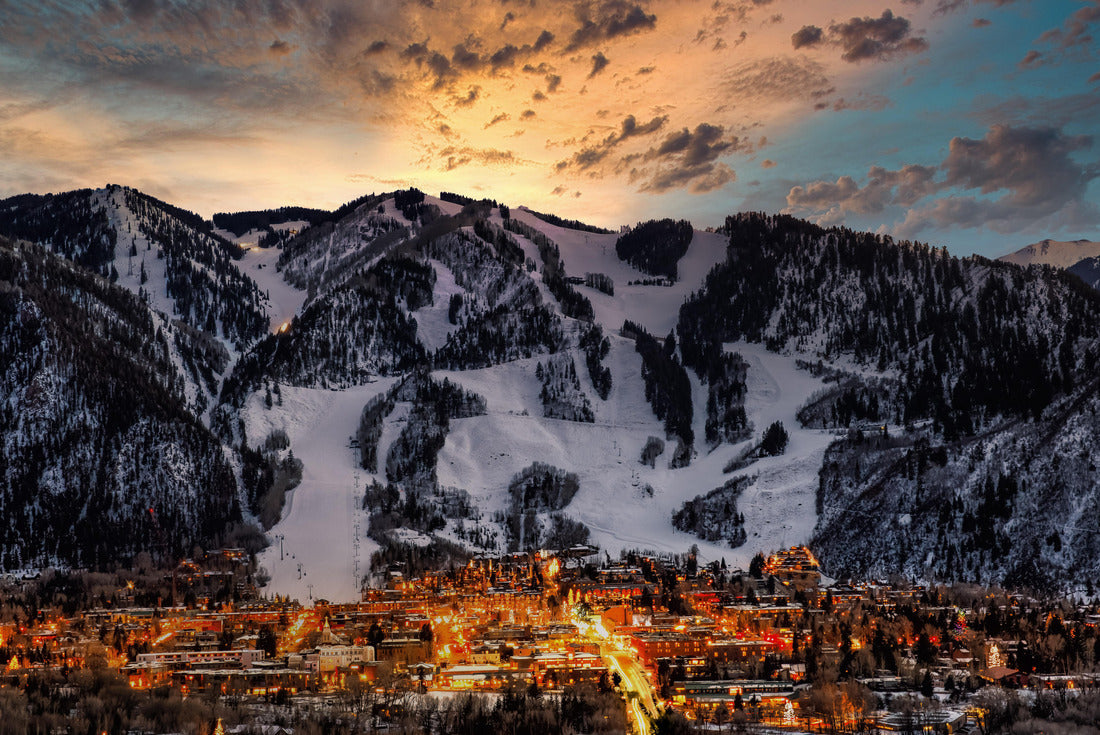 Aspen City skyline with dramatic sunset 2000pc Puzzle