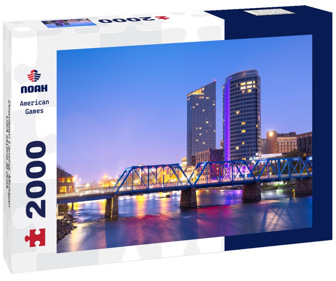 Downtown Lansing, Michigan, USA skyline at dusk 2000pc Puzzle