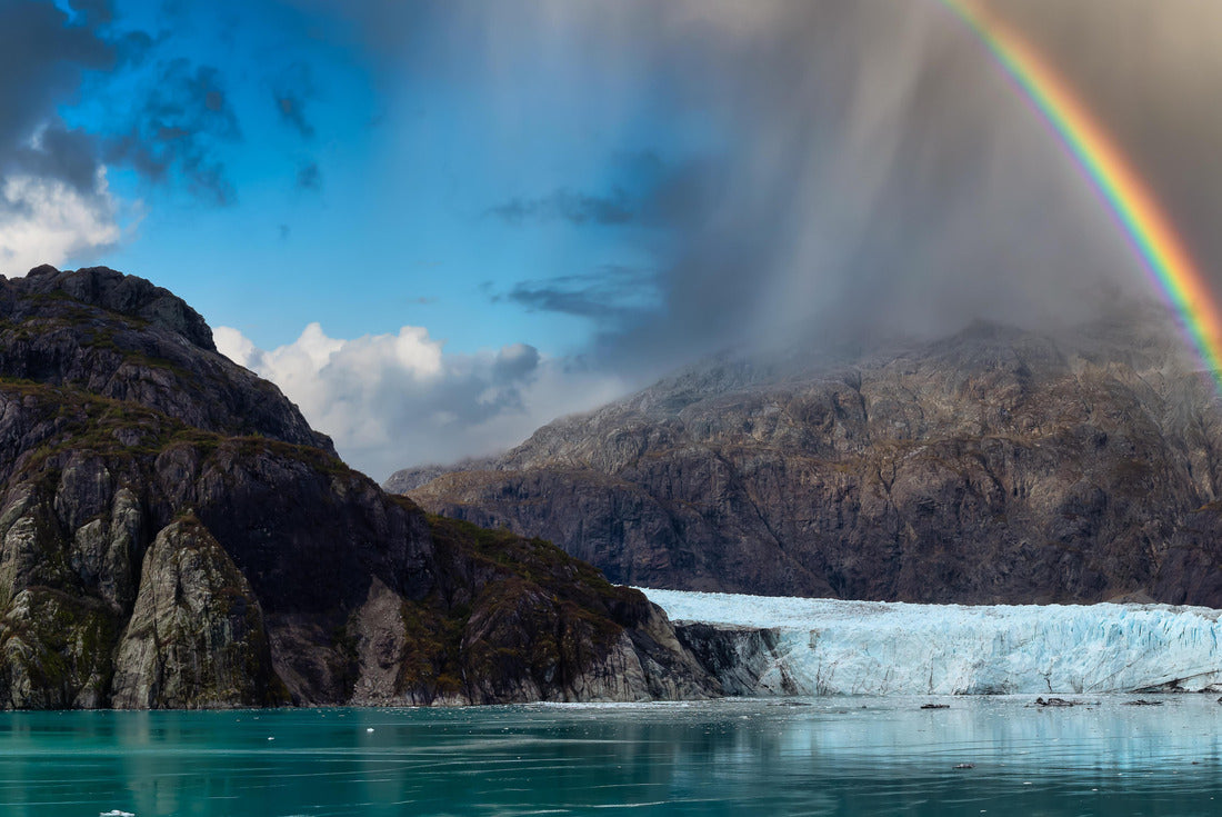 Beautiful Margerie Glacier in the American Mountain Landscape on the Ocean Coast. Dramatic Sky with Rainbow Art Render. Glacier Bay National Park and Preserve, Alaska, USA 2000pc Puzzle