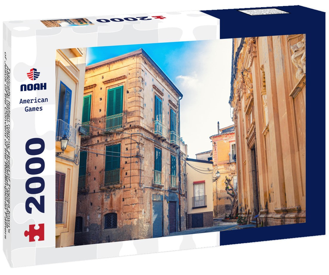 Noah Jigsaw Puzzle Typically Italian narrow street of Tropea town's historical center with old buildings and church of Jesus of the Convent of the Redemptorist Fathers, Vibo Valentia, Calabria, southern Italy 2000 pieces