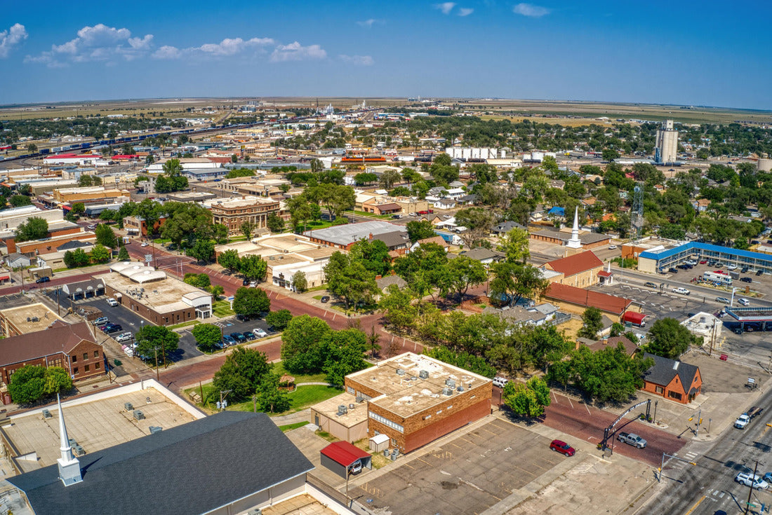 Aerial view of the Agricultural Hub and town of Dalhart, Texas 2000pc Puzzle