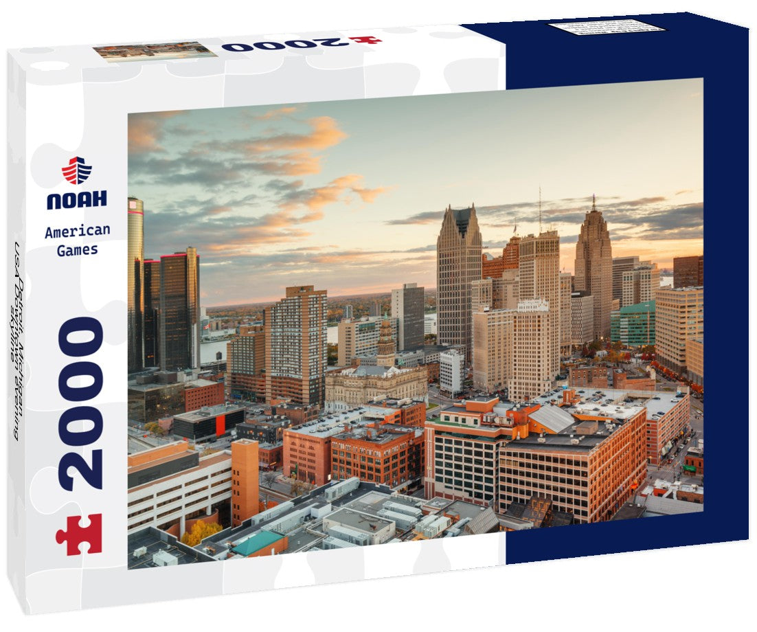 Detroit, Michigan, USA Downtown evening skyline 2000pc Puzzle