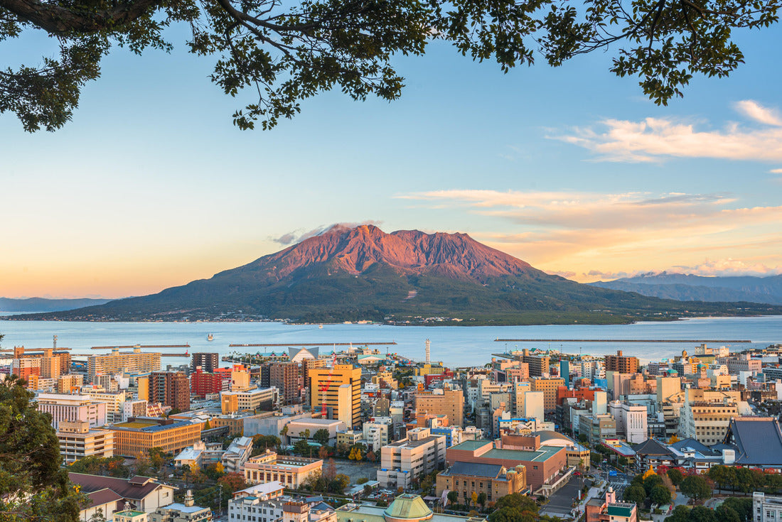 Kagoshima, Japan skyline with Sakurajima Volcano at dusk 2000pc Puzzle