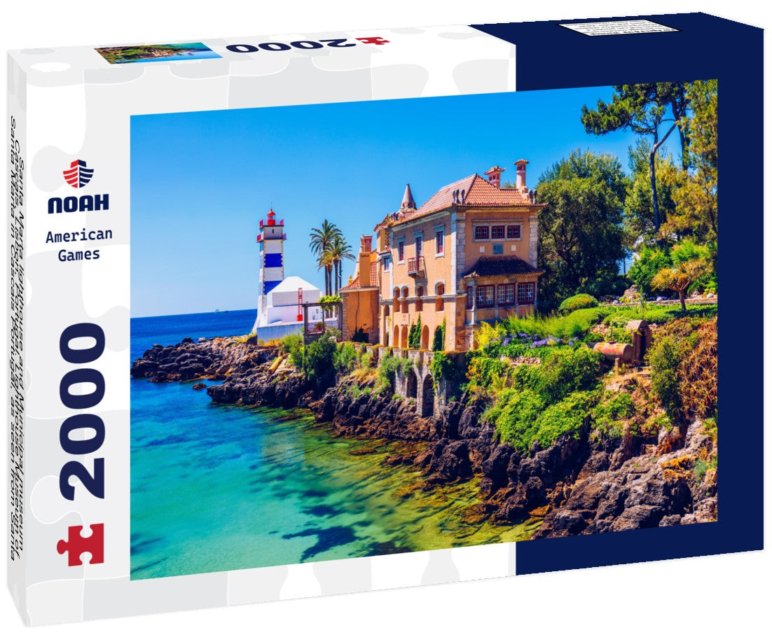 Santa Marta lighthouse and Municipal museum, Cascais, Lisbon, Portugal. Lighthouse Museum of Santa Marta in Cascais Portugal, as seen from Santa Marta Beach on a beautiful day. Cascais, Portugal 2000pc Puzzle