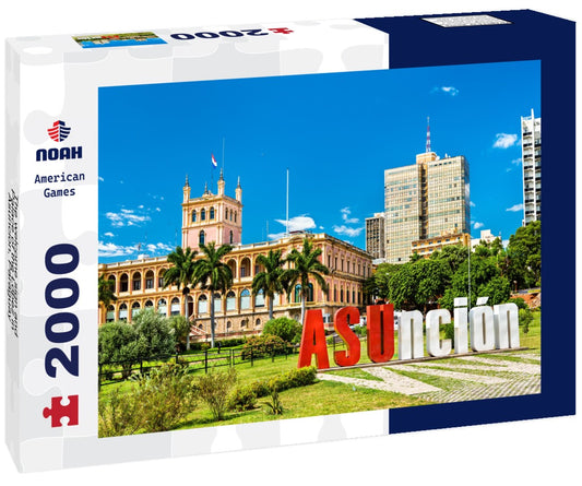 Noah Jigsaw Puzzle The welcome sign and Palace of the Lopez in Asuncion, Paraguay 2000 pieces