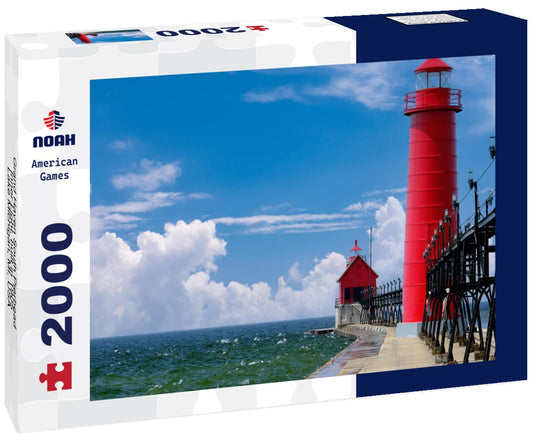 Noah Jigsaw Puzzle Grand Haven South Pierhead Inner Light, built in 1905, Lake Michigan, MI, USA 2000 pieces