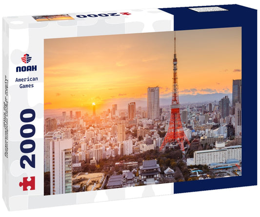 Noah Jigsaw Puzzle Tokyo, Japan modern urban skyline at sunset overlooking the tower 2000 pieces