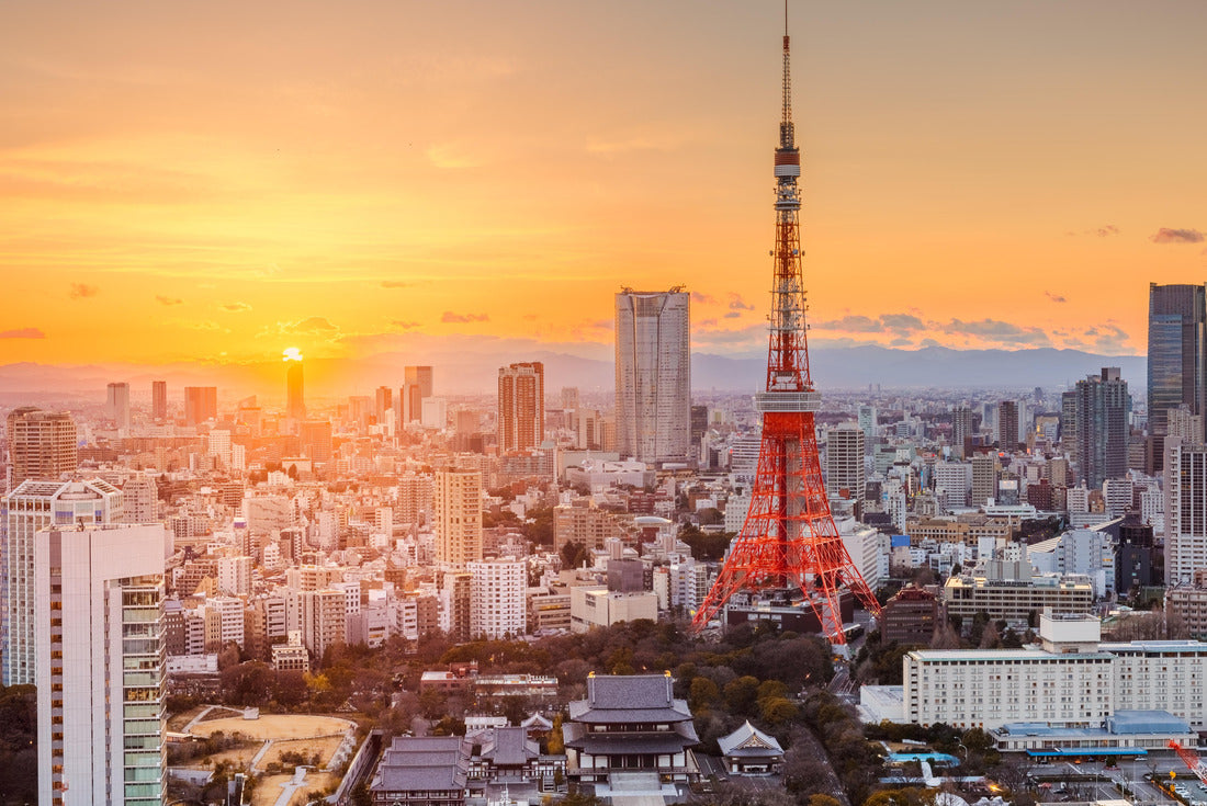 Tokyo, Japan modern urban skyline at sunset overlooking the tower 2000pc Puzzle