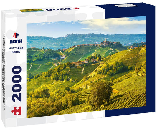 Noah Jigsaw Puzzle Langhe vineyards landscape and Castiglione Falletto village panorama, Unesco site, Piedmont, northern Italy 2000 pieces