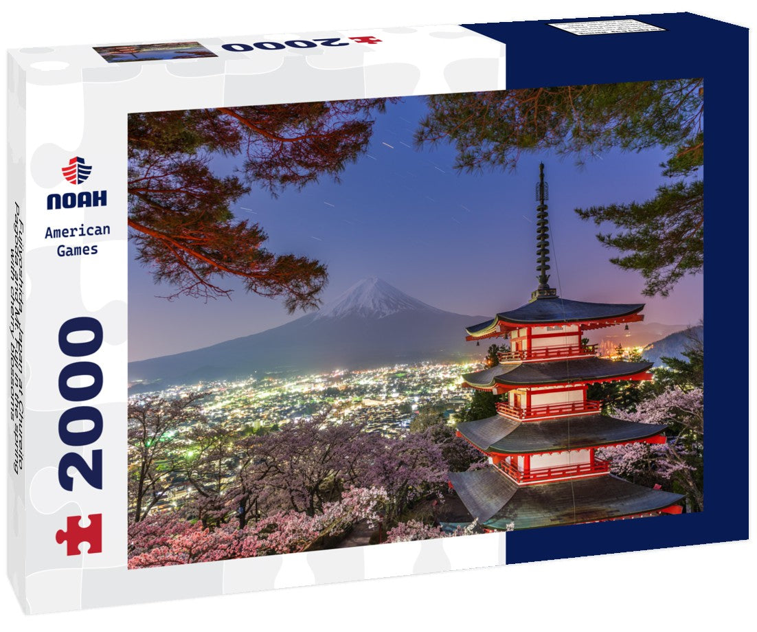 Fujiyoshida, Japan at Chureito Pagoda and Mt. Fuji in the spring with cherry blossoms 2000pc Puzzle