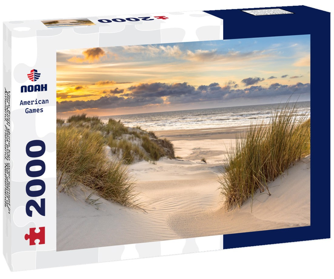 dune top over sunset in the North Sea from the island of Ameland, Friesland, Netherlands 2000pc Puzzle