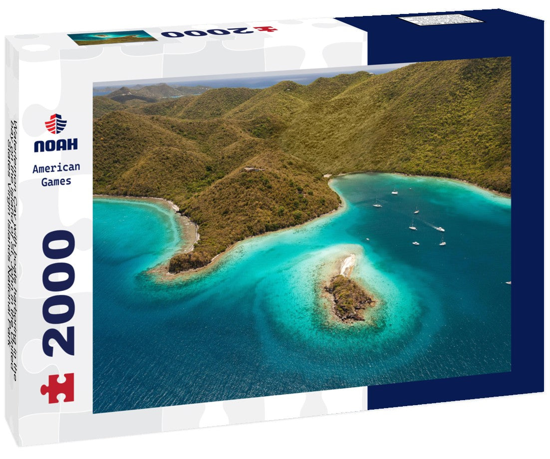 Waterlemon Cay with boats harboring in the bay on the island of St. John in the United States Virgin Islands National Park 2000pc Puzzle