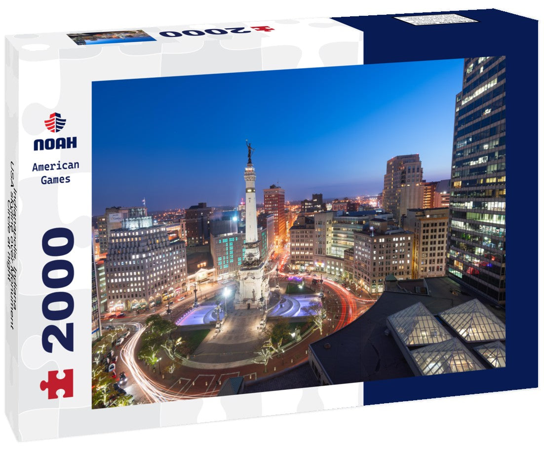 Indianapolis, Indiana, USA skyline over Monument Circle at night 2000pc Puzzle