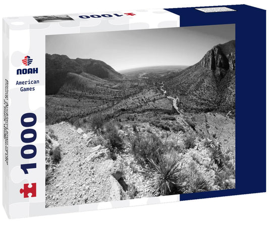 Noah Jigsaw Puzzle Bishop Auckland town centre County Durham England UK in black white 1000 pieces