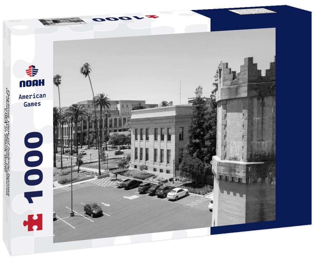 Noah Jigsaw Puzzle Daytime view of historic homes of downtown Benicia, California, USA in black white 1000 pieces
