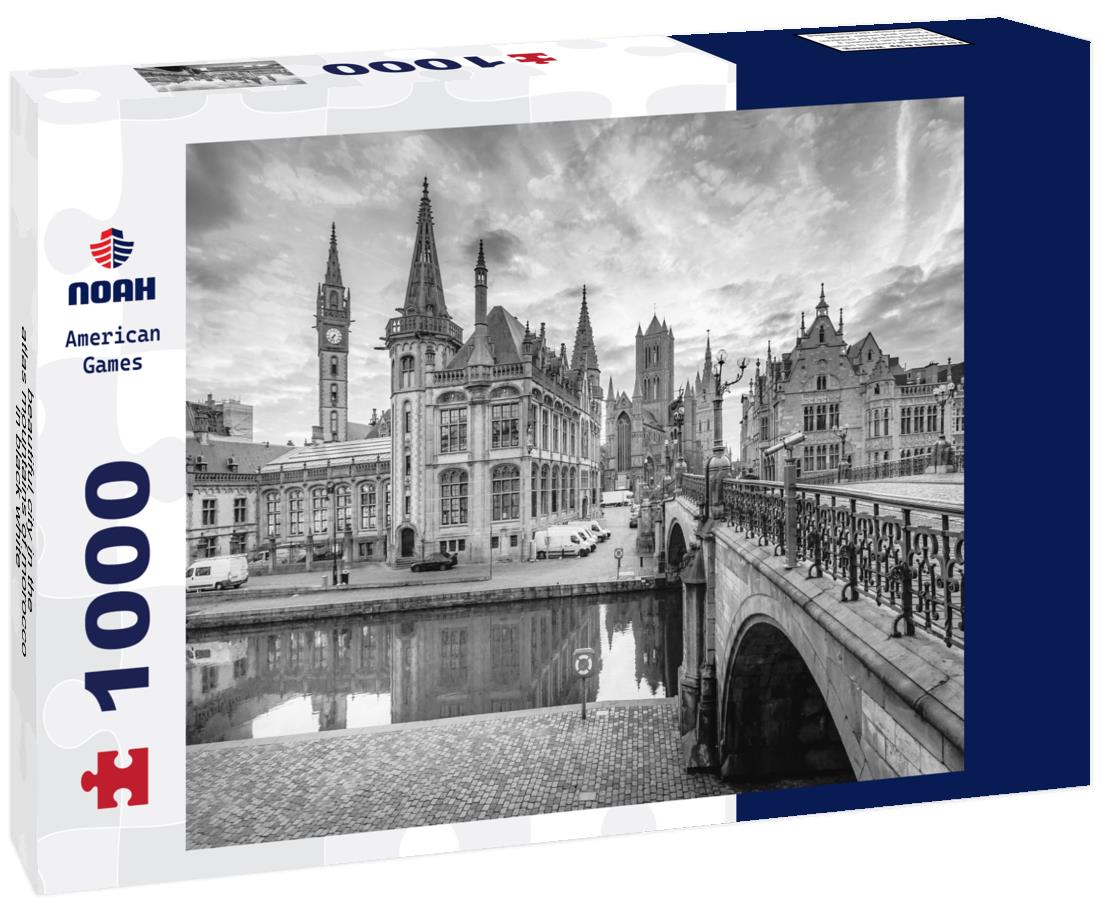 Noah Jigsaw Puzzle beautiful city in the atlas mountains of morocco in black white 1000 pieces