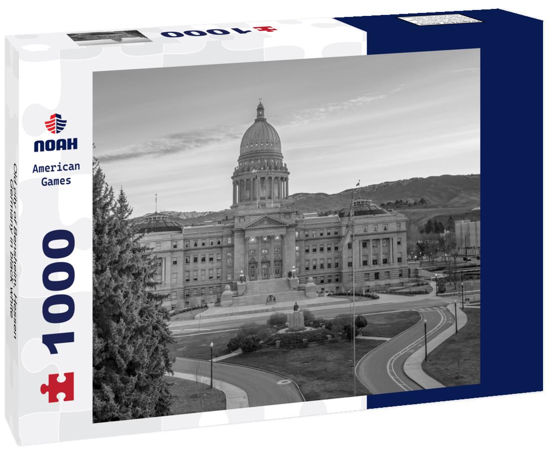 Noah Jigsaw Puzzle Old city of Bensheim, Hessen, Germany in black white 1000 pieces