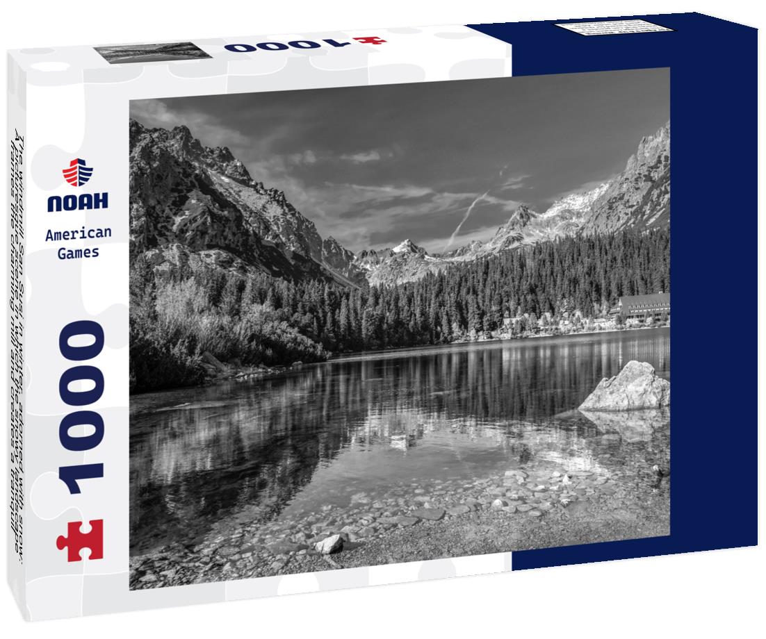 Noah Jigsaw Puzzle The windmill San Susi in winter, adorned with snow: A picturesque scene in which the snowy landscape frames the charming mill and creates a tranquil winter atmosphere. in black white 1000 pieces