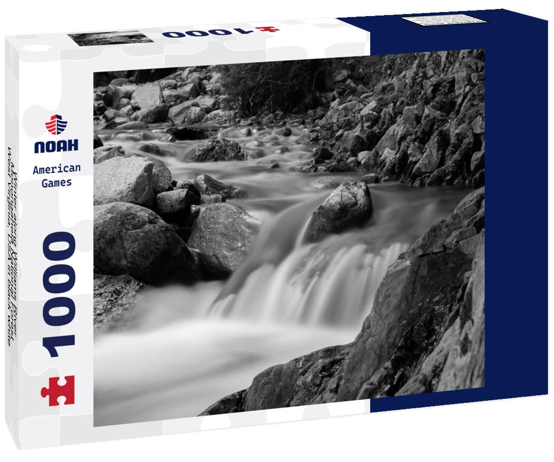 Noah Jigsaw Puzzle Winter along Williams River, Monongahela National Forest, West Virginia, USA in black white 1000 pieces