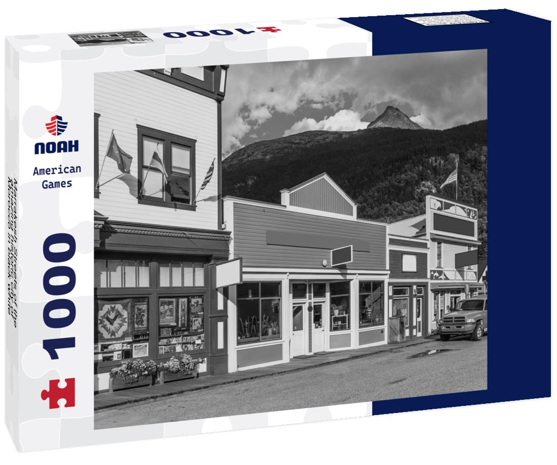 Noah Jigsaw Puzzle Marrakesh Streets of the amazing historic city of Morocco in black white 1000 pieces