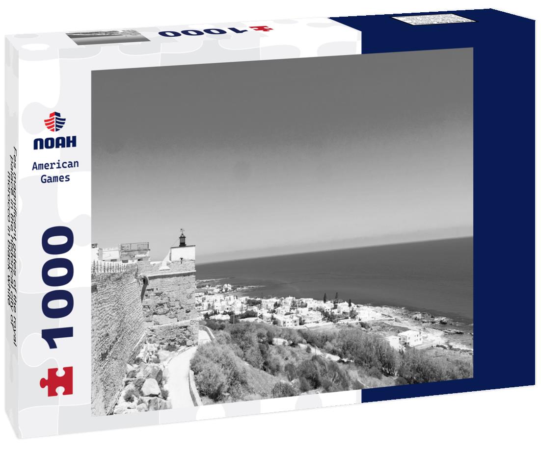 Noah Jigsaw Puzzle Fes magnificent gates of the royal palace in the historical city of morocco in black white 1000 pieces