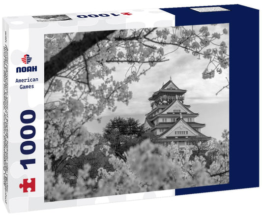 Noah Jigsaw Puzzle Aerial panoramic view of Kortrijk historic city center with Roman Catholic Church of Our Lady, Courtrai Begijnhof and red-tiled buildings, horizon breathtaking view, West Flanders province, Belgium in black white 1000 pieces