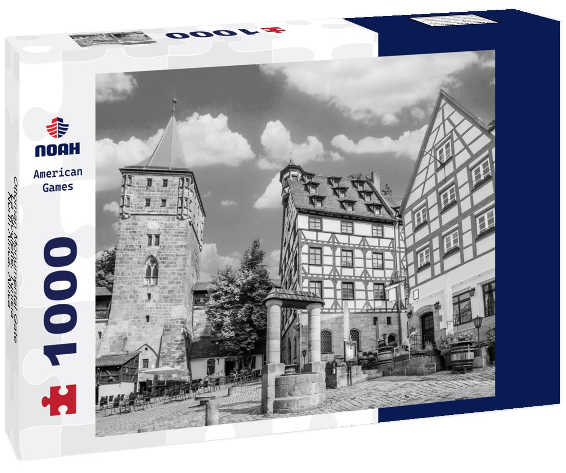 Noah Jigsaw Puzzle Ottoman Monumental Gate, La Goulette, Tunisia, North Africa, Africa in black white 1000 pieces