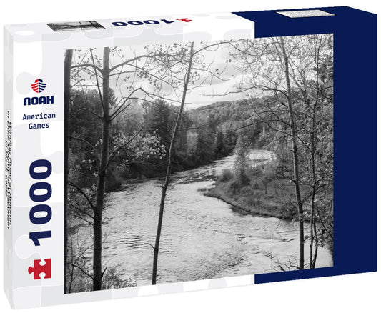 Noah Jigsaw Puzzle Winding Road at Autumn in Door County of Wisconsin in black white 1000 pieces