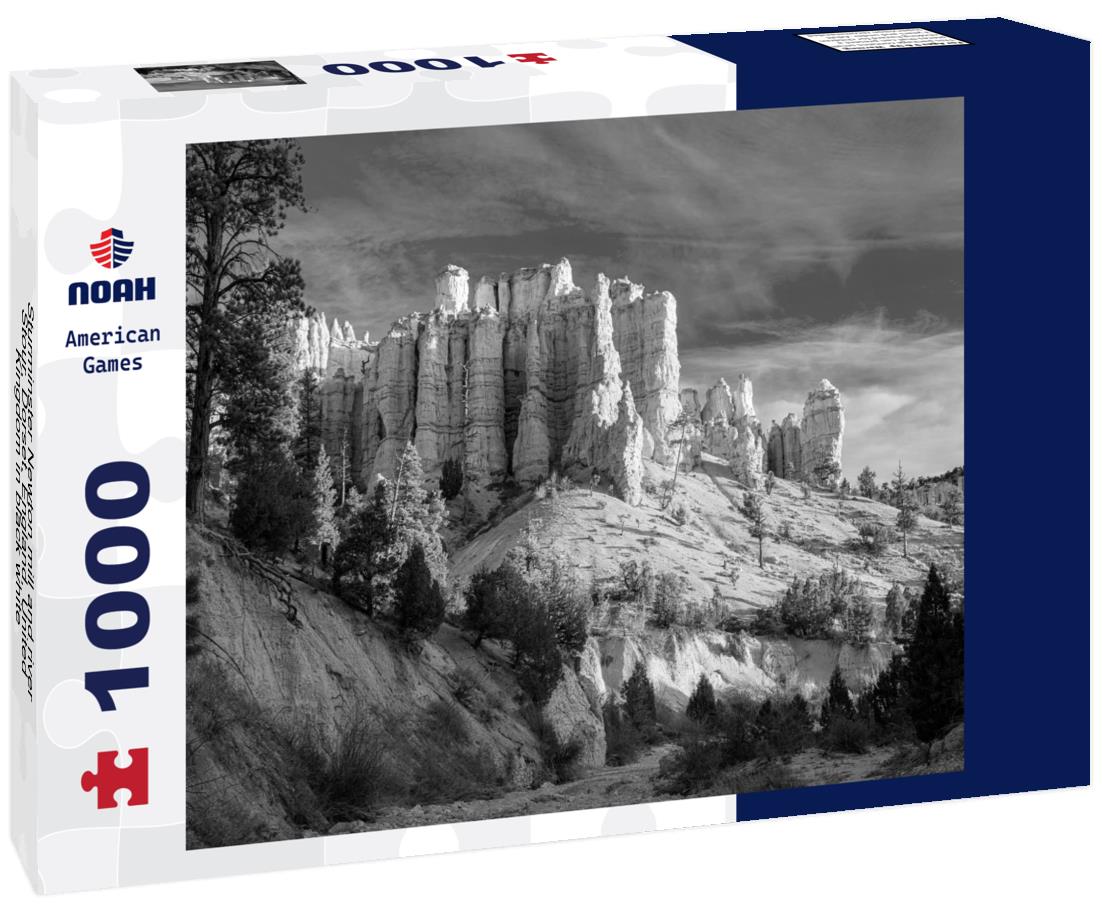 Noah Jigsaw Puzzle Sturminster Newton mill and river Stour, Dorset, England, United Kingdom in black white 1000 pieces