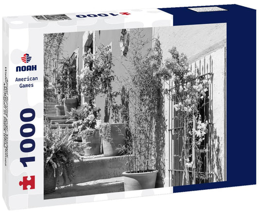 Noah Jigsaw Puzzle Aerial Sunrise over Ypsilanti Water Tower and Suburban Homes, Michigan in black white 1000 pieces