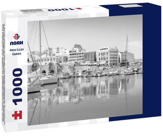 Noah Jigsaw Puzzle A family group of African savannah elephants (Loxodonta africana) migrates in Mikumi National Park in Tanzania. This elephant was tagged as endangered in black white 1000 pieces