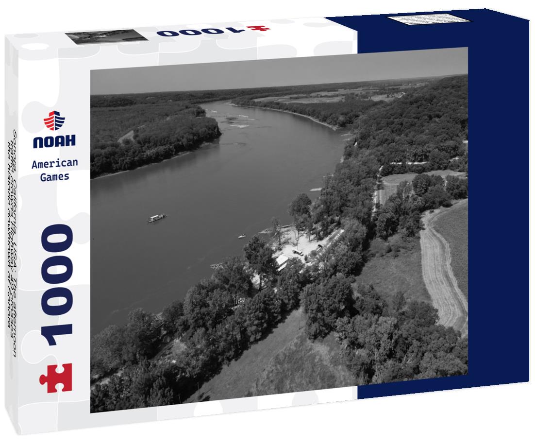 Noah Jigsaw Puzzle Sonora, California, USA: The afternoon traffic crowds Highway 49 crosses the historic downtown of Sonora in black white 1000 pieces