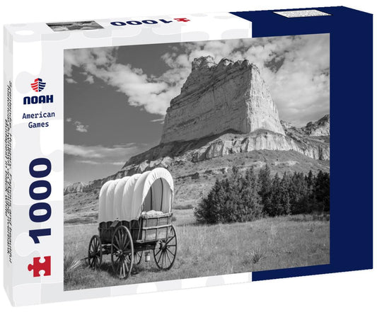 Noah Jigsaw Puzzle Szentendre, Hungary. Famous and beautiful historical downtown on Danube riverbank, Budapest in black white 1000 pieces