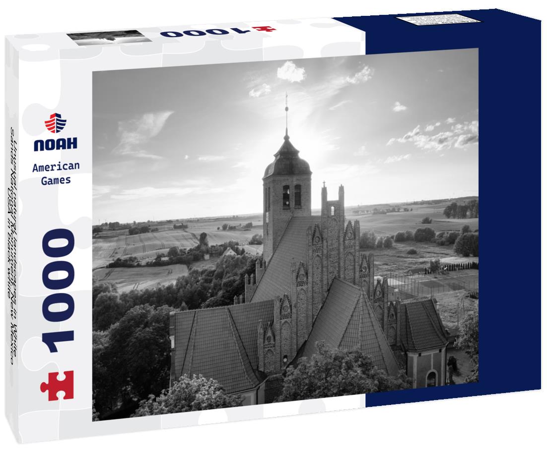 Noah Jigsaw Puzzle Unusual natural landscapes in White Sands National Monument, New Mexico, USA in black white 1000 pieces