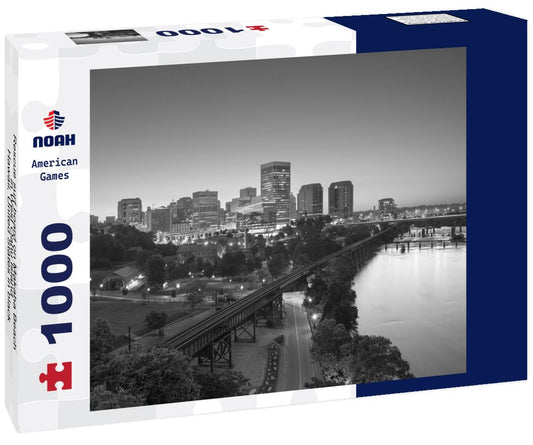 Noah Jigsaw Puzzle Rescue surf board on Makaha Beach in West Oahu Island - Hawaii, United States in black white 1000 pieces