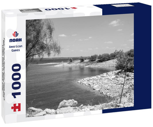 Noah Jigsaw Puzzle Early Autumn Reflections. Table Rock Mountain, Pickens, South Carolina, United States in black white 1000 pieces