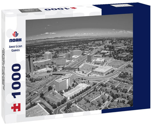 Noah Jigsaw Puzzle Charlotte, North Carolina, USA uptown cityscape at twilight in black white 1000 pieces