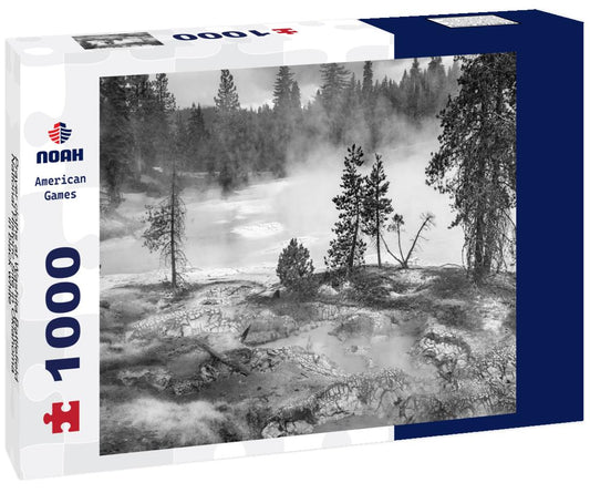 Noah Jigsaw Puzzle Prayer cloths at Washita Battlefield National Historic Site in Oklahoma in black white 1000 pieces