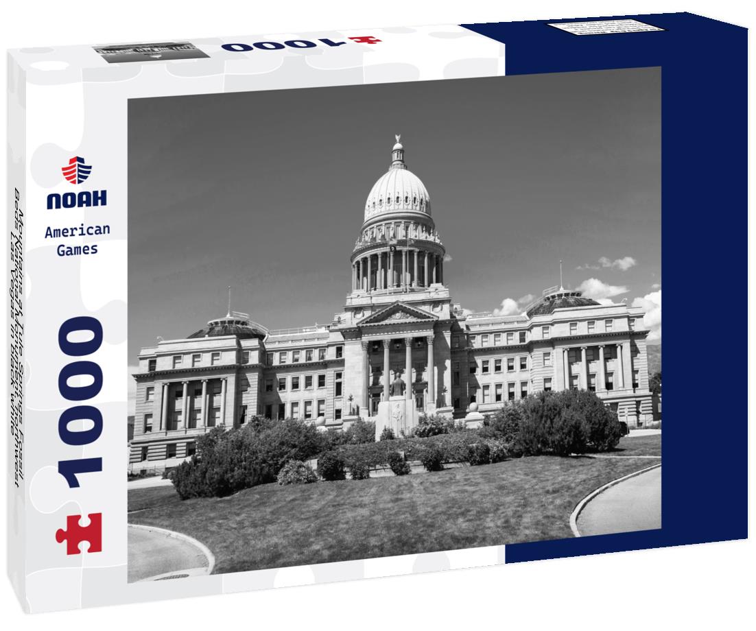 Noah Jigsaw Puzzle Mountains at Tule Springs Fossil Beds National Monument, northwest Las Vegas in black white 1000 pieces