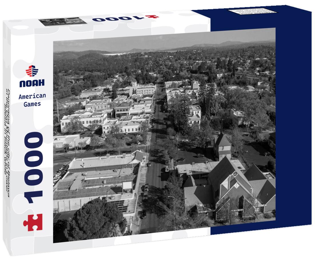 Noah Jigsaw Puzzle Panorama of the city of Bielawa in the Owl Mountains in Lower Silesia in black white 1000 pieces